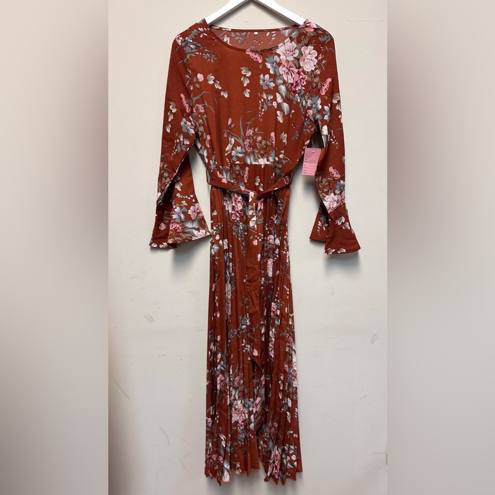 Floral Rust Maxi Dress